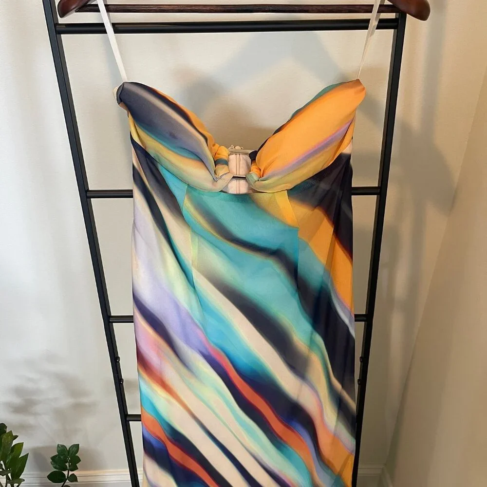 NWT RUNAWAY THE LABEL VELZY STRAPLESS DRESS - AINSLEY PRINT - Picture 12 of 12